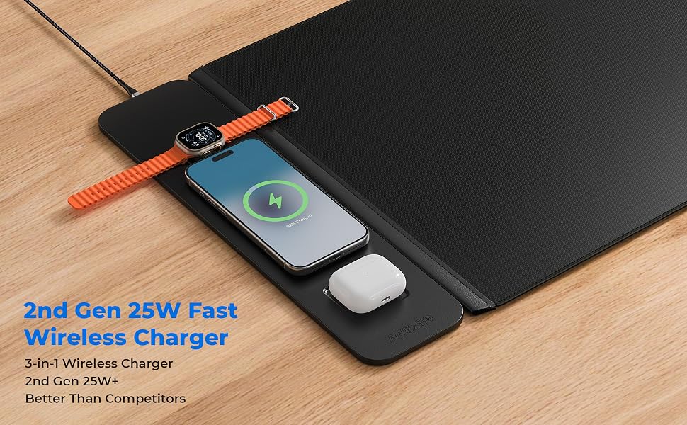2nd Gen 25W Fast Wireless Charging Desk mat