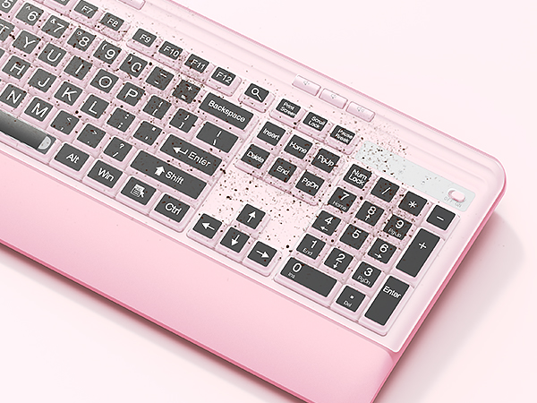 pink keyboard with large cover