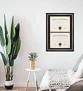ELSKER&HOME Double Document/Photo Wood Frame-Made for Certificates&Diploma for Two 8.5x11 Inch wi...