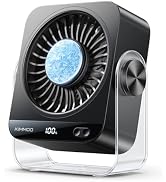 KIMMOO USB Desk Fan for Bedroom, 199 Speeds Turbo Airflow, Portable Fan with Ice Cooling, Digital...