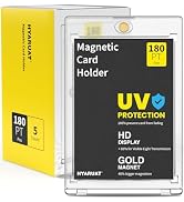 HYARUAT 180pt One Touch Card Holder - 5 Pack Super Thick Magnetic Card Holders for Patch Cards, C...