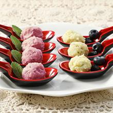 red black soup spoon