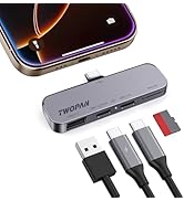 TWOPAN USB C iPhone Hub for ProRes Video Recording - Ultra-Slim Aluminum USB 3.2, Dual USB-C, Mic...