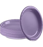 Amcrate Paper Dinner Plates Lavender, 8 1/2 Inches Paper Plates Disposable, Strong and Sturdy Dis...