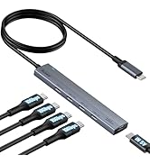 Aceele USB C Hub 10Gbps, 4 Port USB 3.2 Gen 2 Hub, USB C to USB C Hub with Type-C Power Port, 2ft...