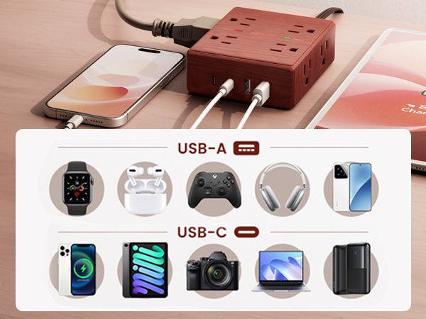 pink charging station desk extension cord