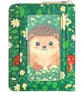 Sunwel Fashion Hedgehog in Bloom Wallet for Women Girls | 8 Card Slots, Zip Around, Bifold Wallet...