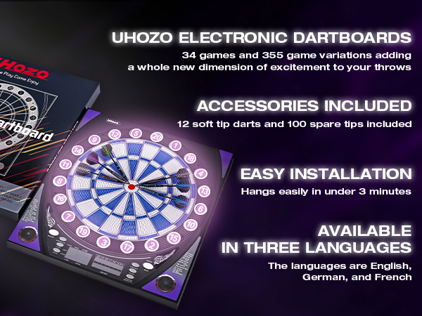 Electronic Dart Board with Bright Score Display