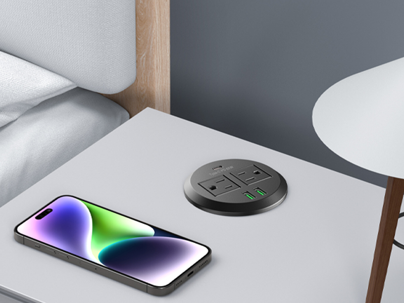 Desktop Power Grommet with PD 65W USB C