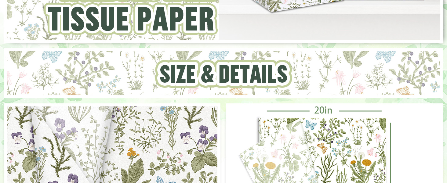 Vintage Wildflower Tissue Paper