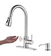 Touchless Kitchen Faucet with Pull Down Sprayer, Motion Sensor Kitchen Faucet with Kitchen Soap D...