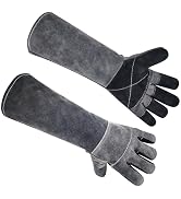 MOUTCLMB Long Welding Gloves 23.6 Inches 932?,Heat/Fire Resistant Leather For Mig, Tig, Stick, Fo...