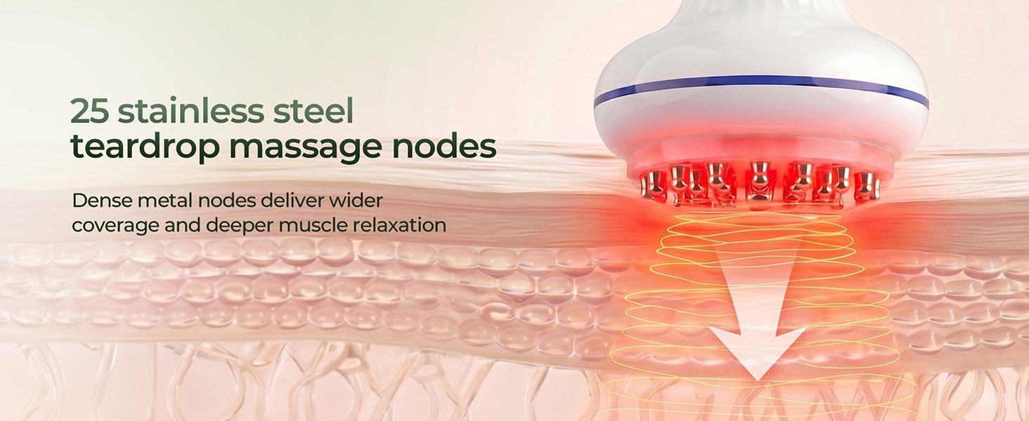25 stainless steel teardrop massage nodes