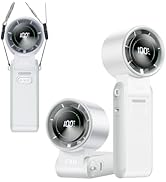 KIMMOO 3-in-1 Portable Handheld Turbo Fan-100 Speeds, 10800 RPM, 12Hrs Cooling, Digital Display, ...