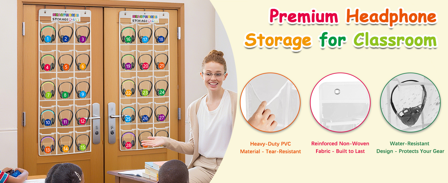 Headphone Storage Classroom Organizer