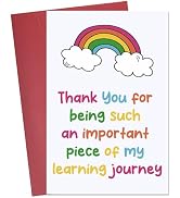 Ithmahco Teacher Thank You Card, Rainbow Teaching Assistant Appreciation Greeting Card, Teacher A...