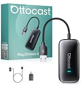 OTTOCAST Play2Video Ultra Wireless CarPlay Adapter AI Box 2026 | For OEM Wired CarPlay, Dual WiFi...
