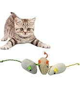 Andiker 3Pcs Cat Mouse Toy, Plush Mouse Cat Toy Soft Mini Cat Toys for Indoor Cats Interactive Ca...