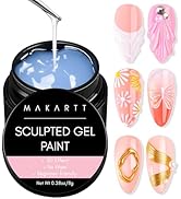 Makartt 3D Gel Nail Art: Clear 3D Painting Gels for Chrome Powder, 3D Sculpting No Wipe for Gel N...