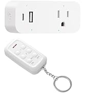 DEWENWILS Wireless Remote Control Outlet, 125V 15A 1875W, USB-A+C & AC Outlet, 100FT Control Rang...