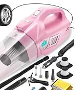 vioview Roadside Emergency Car kit for Vehicles, with 4 in 1 Inflatable Car Vacuum Cleaner, Pink ...
