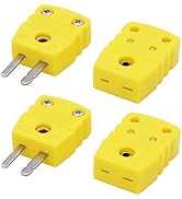 Twidec/2 Pair K Type Male Female Thermocouple Plug Adapter Cable Wire Connector
