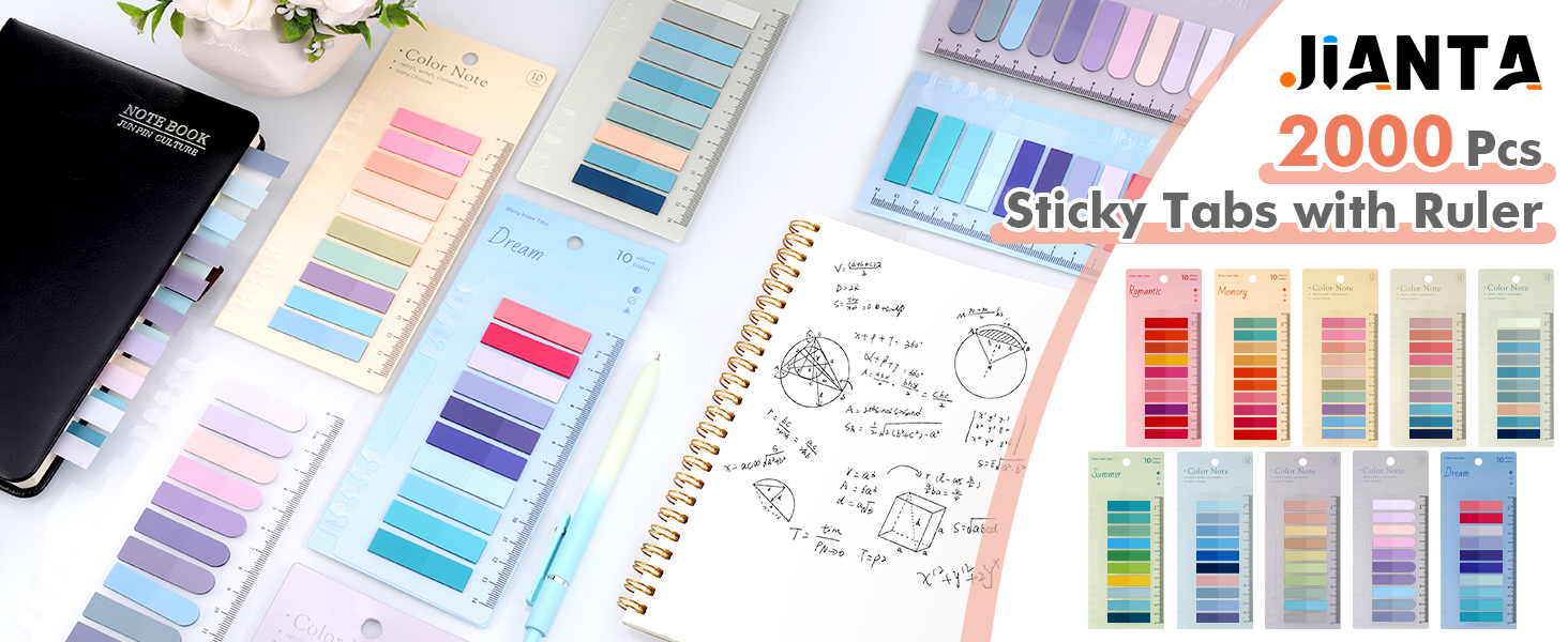 2000Pcs Sticky Tabs with Ruler