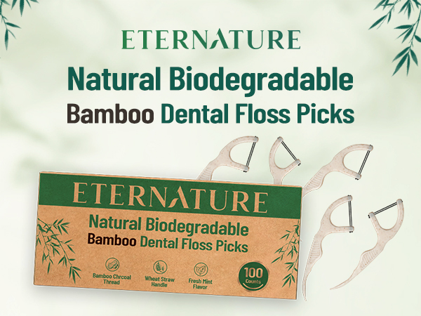 Eternatural nature biodegradable dental floss picks