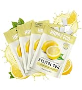 HAPPY ECO Xylitol Gum 4 Pack (56 Pieces) - Sugar Free, Plastic Free, Natural Chewing Gum and Vita...