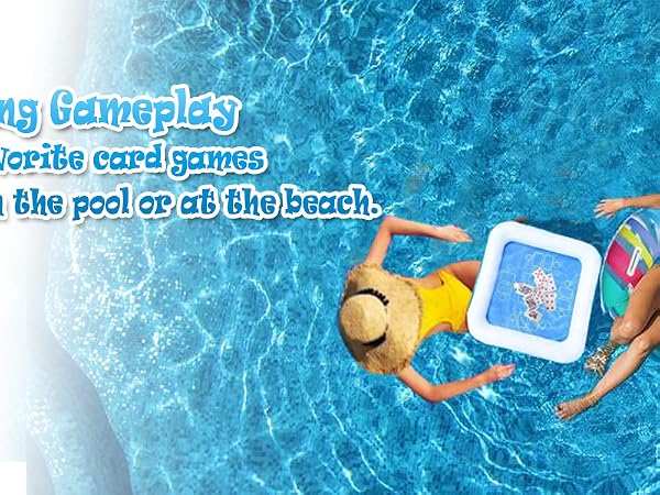 Inflatable Game Table with Waterproof Playing Cards,