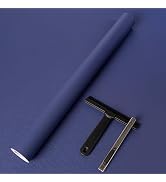 Blue Wallpaper Peel and Stick with Tools Removable Blue Matte Wall Paper | 17.7'' x 118.1'' Self-...