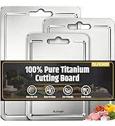 3-Piece Titanium Cutting Board Set with Juice Groove – Double-Sided for Raw Meat & Veggies, Non-S...