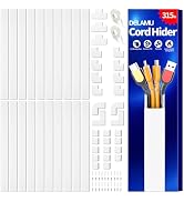 Delamu TV Cord Hider, 315in Wire Covers for 3-4 Cords on Wall, Large Cable Hider Cord Covers for ...