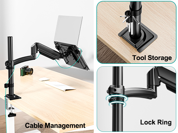 laptop mount with cable management