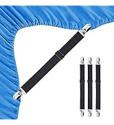 BEADNOVA Bed Sheet Straps 4 Pcs Bed Sheet Holders Fitted Sheet Clips Adjustable Sheet Suspenders ...