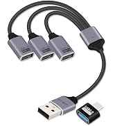 YANBORONSN USB Splitter Cable 3 Port 1 Male to 3 Female,1 in 3 Out USB Extender Hub Data & Power ...