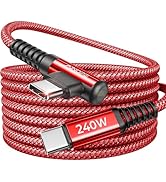 AINOPE 240W USB C to USB C Cable Fast Charging 15FT,Right Angle Fast Type C Charging Cable Fits i...