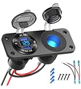 12V USB Outlet Marine Switch Panel Plug, PD3.0 and Dual QC3.0 USB Ports Aluminum Car Charger with...