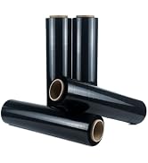 Black Stretch Wrap Film 20" x 820ft 80 Gauge Industrial Strength-4 Pack | Black Stretch Wrap Indu...