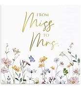Audree 50 Pack Gold Foil Floral Miss to Mrs Napkins 3-Ply (5x5") - Wildflower Bridal Shower Decor...