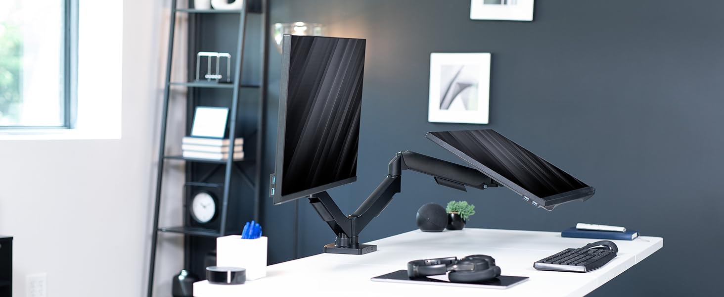 Dual Monitor Counterbalance Desk Mount