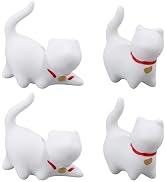 beinkmake 4Pcs Cute Kitten Tea Pet Lucky Cat Handcrafted Tea Set White Ceramic Tabletop Ornaments...