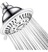 BRIGHT SHOWERS High Pressure 9-Function Rain Shower Head, Luxury Bathroom Showerhead with Chrome ...