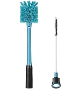 MOSOLAN 2-in-1 Water Bottle Brush Cleaner and Twist N' Hide Straw Brush with Removable Head for C...