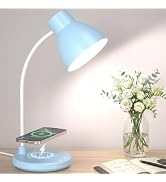 Vicsoon Desk Lamps for Home Office - LED Desk Lamp with Wireless Charger, 3 Color Modes Dimmable ...