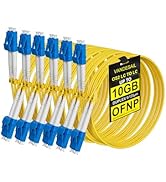 VANDESAIL 6 Pack OS2 LC to LC Fiber Patch Cable 1m, OFNP LC LC Single Mode Fiber Optic Ethernet C...