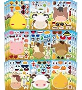 Ozepao 36 Pcs Farm Animals Make-A-Face Sticker Sheets | Mix & Match Your Own Farm Animal Stickers...