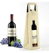 RYDDOY Wine Gift Bag, Reusable Leather Wine Tote Carrier, Single Bottle Champagne Beer Gift Bags ...