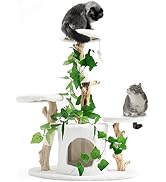 Petest Cat Tree 38 Inch Real Branch Cat Tower Wood Cat Condo for Indoor Cats Furniture Activity C...