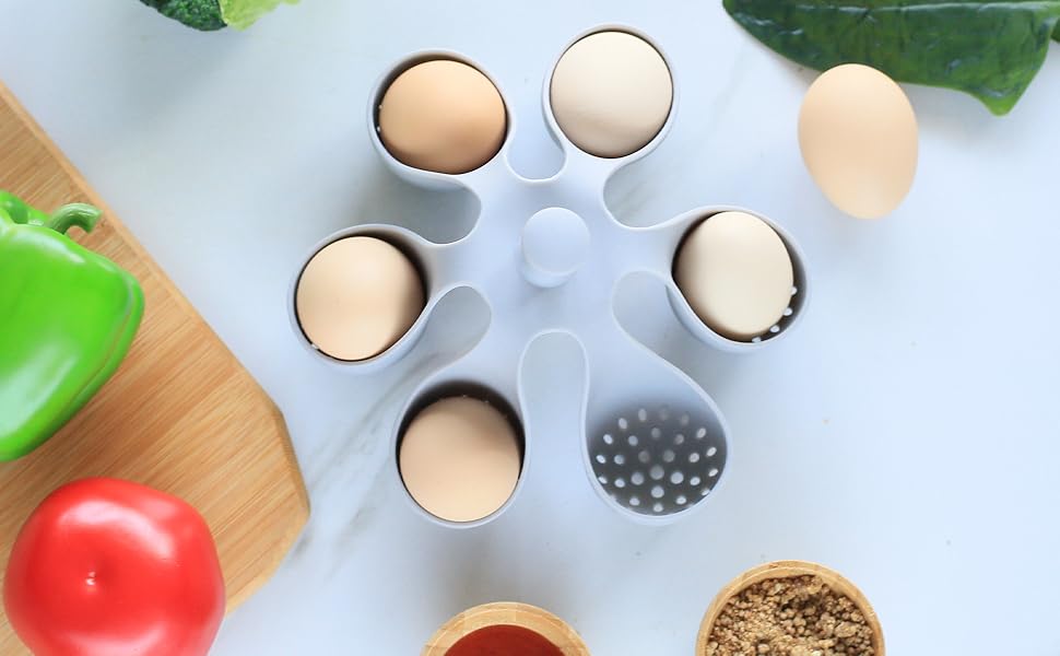 Silicone Egg Boiler Rack 6 Holders